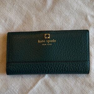 Kate Spade Dark Green Leather Card Holder